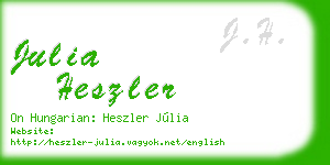 julia heszler business card